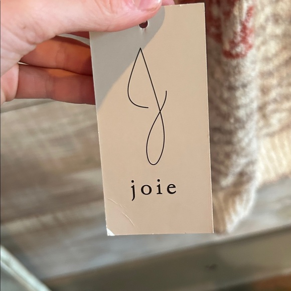 NWT Joie Women’s Sz Medium Cream Orange Open Duster Long Sleeve Cardigan Sweater - Picture 3 of 5